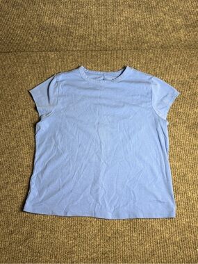 Free Assemnly Classic Fitted Short Sleeve Top - Light Blue Size XL
